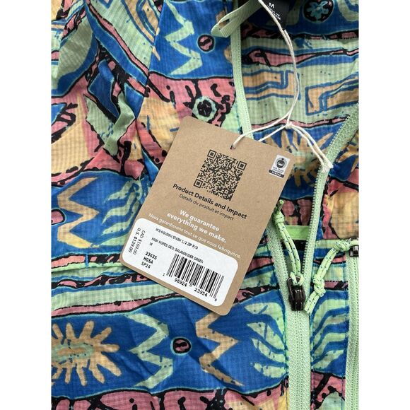 Patagonia Women's Houdini Stash 1/2-Zip Pullover High Hopes/Green Medium New - Picture 3 of 6